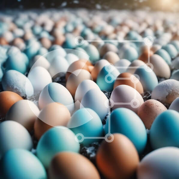 Intra Συλλεκτικό Ξύλινο Παζλ Plywood  4mm - Πολύχρωμα αυγά στο χωράφι - που απεικονίζουν τη διαδικασία παραγωγής αυγών Σε Ξύλινο Κουτί - Διαστάσεις: 10x10 cm – 25 κομμάτια