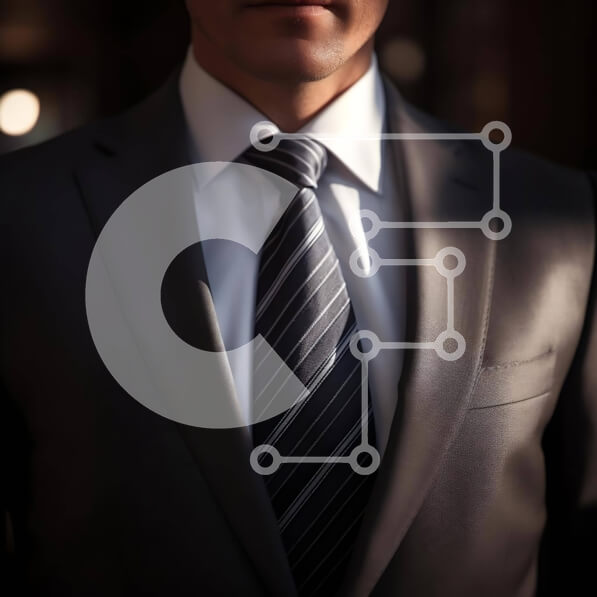 Intra Συλλεκτικό Ξύλινο Παζλ Plywood  4mm - Κοντινό πλάνο ενός ελκυστικού άνδρα με κοστούμι και γραβάτα που βλέπει μακριά Σε Ξύλινο Κουτί - Διαστάσεις Puzzle: 10x10 cm – 25 κομμάτια