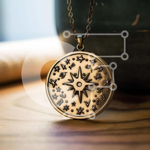 Intra Συλλεκτικό Ξύλινο Παζλ Plywood  4mm - Κρεμαστό κολιέ Πυξίδα πλοήγησης Σε Ξύλινο Κουτί - Διαστάσεις: 10x10 cm – 25 κομμάτια