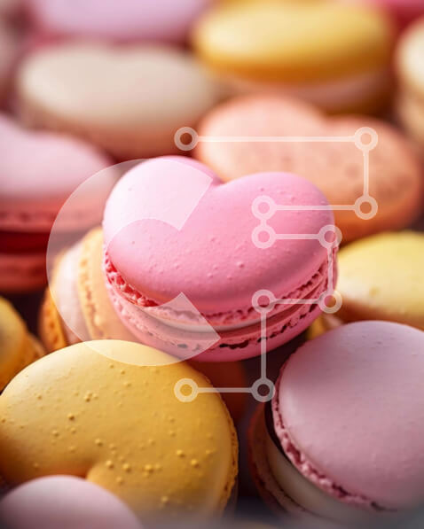 Σετ των 2 Intra Συλλεκτικό Ξύλινο Παζλ Plywood  4mm - Ποικιλία μακαρόν σε σχήμα καρδιάς σε ζωηρά χρώματα Σε Ξύλινο Κουτί - Διαστάσεις: 10x10 cm – 25 κομμάτια