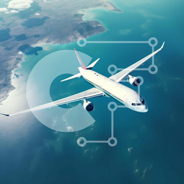 Intra Συλλεκτικό Ξύλινο Παζλ Plywood  4mm - Εναέρια άποψη του αεροπλάνου που πετά πάνω από τον ωκεανό Σε Ξύλινο Κουτί - Διαστάσεις Puzzle: 10x10 cm – 25 κομμάτια