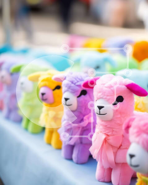 Intra Συλλεκτικό Ξύλινο Παζλ Plywood  4mm - Πολύχρωμα γεμιστά ζώα στην οθόνη Σε Ξύλινο Κουτί - Διαστάσεις: 10x10 cm – 25 κομμάτια