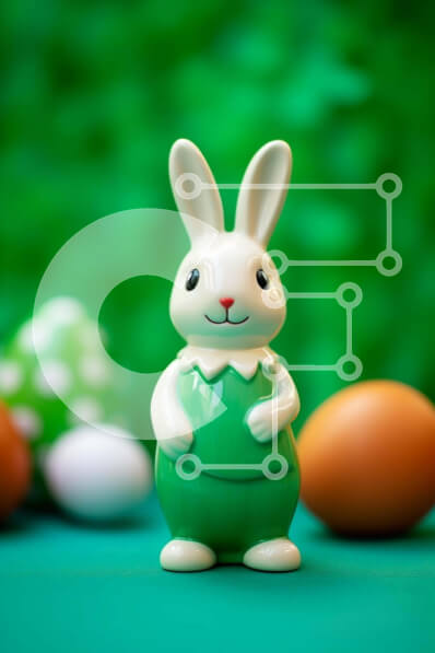 Intra Συλλεκτικό Ξύλινο Παζλ Plywood  4mm - Ειδώλιο λαγουδάκι του Πάσχα και πολύχρωμα αυγά Σε Ξύλινο Κουτί - Διαστάσεις: 10x10 cm – 25 κομμάτια