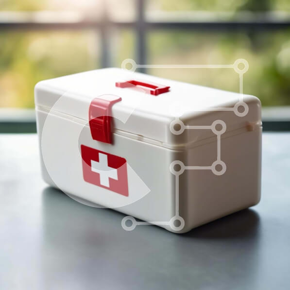 Intra Συλλεκτικό Ξύλινο Παζλ Plywood  4mm - Λευκό κουτί πρώτων βοηθειών στο τραπέζι με ανοιχτό παράθυρο Σε Ξύλινο Κουτί - Διαστάσεις Puzzle: 10x10 cm – 25 κομμάτια