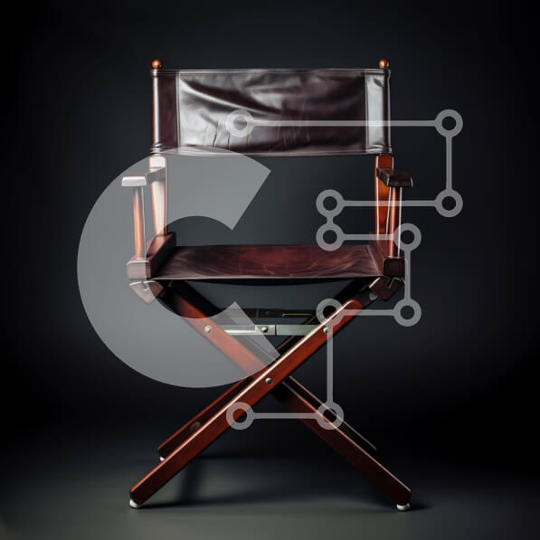 Intra Συλλεκτικό Ξύλινο Παζλ Plywood  4mm - Κενή καρέκλα σκηνοθέτη σε σκούρο φόντο Σε Ξύλινο Κουτί - Διαστάσεις: 10x10 cm – 25 κομμάτια