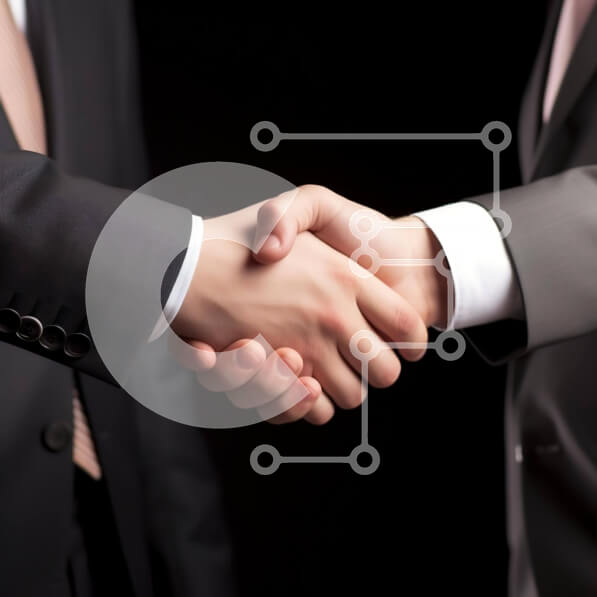 Intra Συλλεκτικό Ξύλινο Παζλ Plywood  4mm - Επιχειρηματίες χειραψία στο γραφείο Σε Ξύλινο Κουτί - Διαστάσεις Puzzle: 10x10 cm – 25 κομμάτια