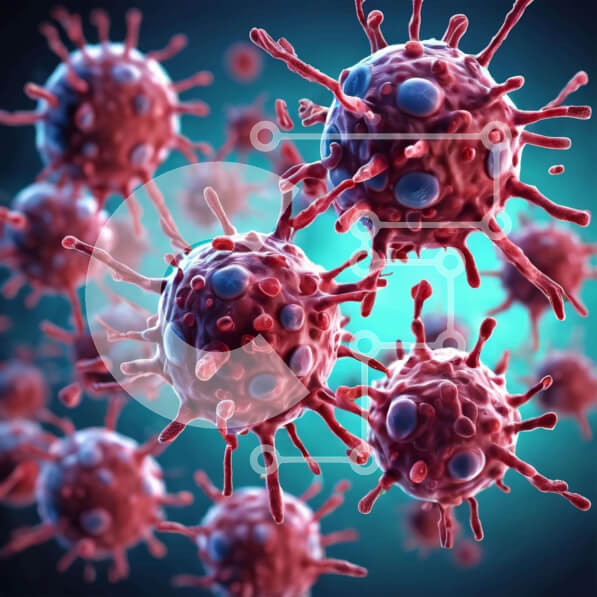 Intra Συλλεκτικό Ξύλινο Παζλ Plywood  4mm - Ομάδα ερυθροκυττάρων και μπλε που σχετίζονται με την εξάπλωση ιών και βακτηρίων Σε Ξύλινο Κουτί - Διαστάσεις Puzzle: 10x10 cm – 25 κομμάτια