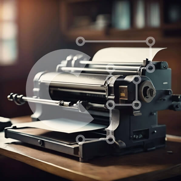 Intra Συλλεκτικό Ξύλινο Παζλ Plywood  4mm - Vintage γραφομηχανή σε ξύλινο γραφείο Σε Ξύλινο Κουτί - Διαστάσεις: 10x10 cm – 25 κομμάτια