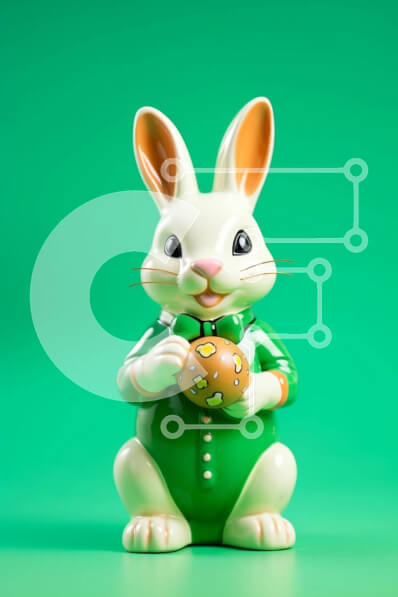 Intra Συλλεκτικό Ξύλινο Παζλ Plywood  4mm - Πασχαλινό ειδώλιο λαγουδάκι με αυγό για τις γιορτές του Πάσχα Σε Ξύλινο Κουτί - Διαστάσεις: 10x10 cm – 25 κομμάτια