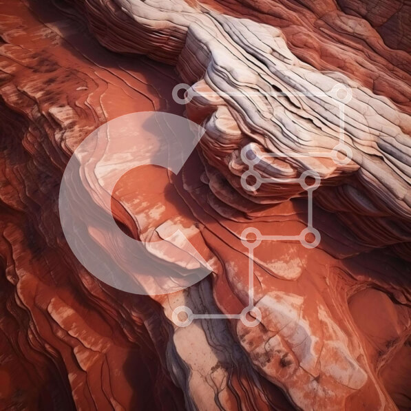 Intra Συλλεκτικό Ξύλινο Παζλ Plywood  4mm - Εναέρια άποψη του κοκκινοκαφέ σχηματισμού βράχου στην έρημο Σε Ξύλινο Κουτί - Διαστάσεις: 10x10 cm – 25 κομμάτια