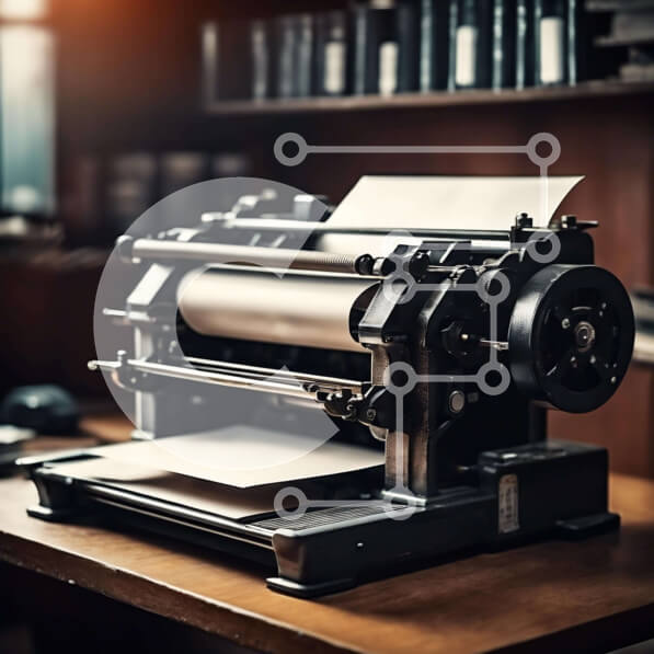 Intra Συλλεκτικό Ξύλινο Παζλ Plywood  4mm - Vintage γραφομηχανή σε ξύλινο γραφείο Σε Ξύλινο Κουτί - Διαστάσεις: 10x10 cm – 25 κομμάτια