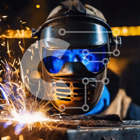 Intra Συλλεκτικό Ξύλινο Παζλ Plywood  4mm - Επαγγελματίας οξυγονοκολλητής με σπινθήρες και προστατευτικό εξοπλισμό Σε Ξύλινο Κουτί - Διαστάσεις Puzzle: 10x10 cm – 25 κομμάτια