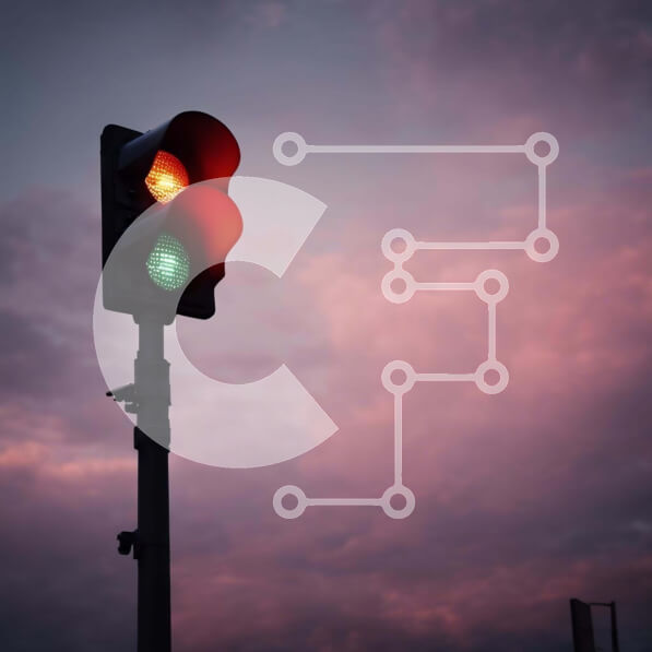 Intra Συλλεκτικό Ξύλινο Παζλ Plywood  4mm - Φανάρι με συννεφιά σε αστικό περιβάλλον Σε Ξύλινο Κουτί - Διαστάσεις Puzzle: 10x10 cm – 25 κομμάτια