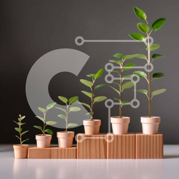 Intra Συλλεκτικό Ξύλινο Παζλ Plywood  4mm - Αύξουσα σειρά φυτών σε γλάστρες Σε Ξύλινο Κουτί - Διαστάσεις: 10x10 cm – 25 κομμάτια