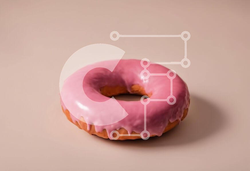 Σετ των 2 Intra Συλλεκτικό Ξύλινο Παζλ Plywood  4mm - Λαχταριστό ντόνατ με ροζ γλάσο σε εκρού φόντο Σε Ξύλινο Κουτί - Διαστάσεις: 10x10 cm – 25 κομμάτια