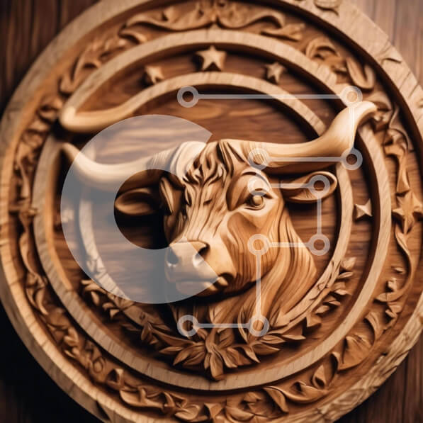 Intra Συλλεκτικό Ξύλινο Παζλ Plywood  4mm - Ξύλινο σκάλισμα κεφαλιού ταύρου για διακόσμηση Σε Ξύλινο Κουτί - Διαστάσεις: 10x10 cm – 25 κομμάτια