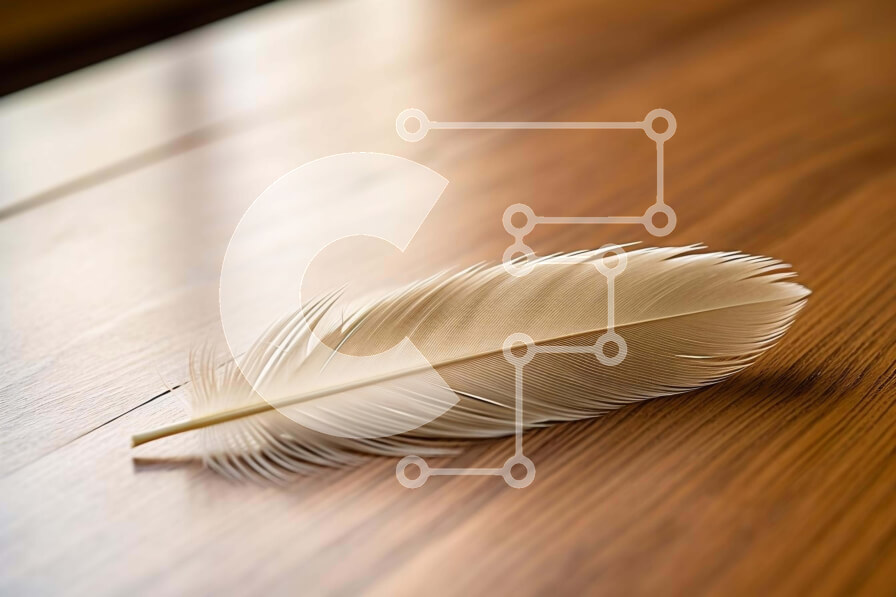 Intra Συλλεκτικό Ξύλινο Παζλ Plywood  4mm - Λευκό φτερό σε ξύλινο τραπέζι Σε Ξύλινο Κουτί - Διαστάσεις: 10x10 cm – 25 κομμάτια