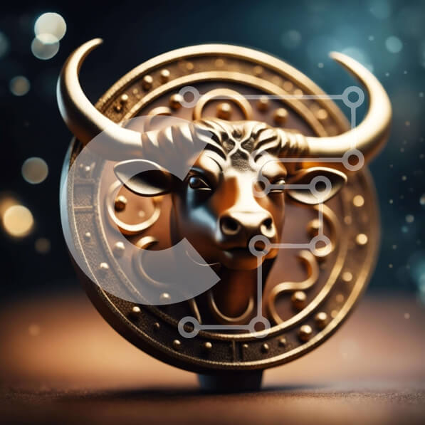 Intra Συλλεκτικό Ξύλινο Παζλ Plywood  4mm - Χρυσό νόμισμα σε σχήμα ταύρου που αντιπροσωπεύει το ζώδιο του Αιγόκερω Σε Ξύλινο Κουτί - Διαστάσεις: 10x10 cm – 25 κομμάτια