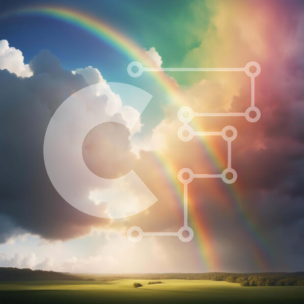 Intra Συλλεκτικό Ξύλινο Παζλ Plywood  4mm - Δονούμενο ουράνιο τόξο πάνω από το εκτεταμένο πράσινο πεδίο Σε Ξύλινο Κουτί - Διαστάσεις: 10x10 cm – 25 κομμάτια