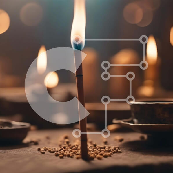 Intra Συλλεκτικό Ξύλινο Παζλ Plywood  4mm - Αναμμένο σπιρτόξυλο στο τραπέζι με κεριά και μπολ Σε Ξύλινο Κουτί - Διαστάσεις: 10x10 cm – 25 κομμάτια