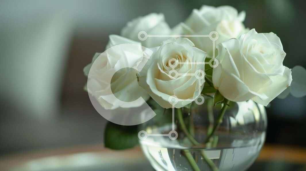 Σετ των 2 Intra Συλλεκτικό Ξύλινο Παζλ Plywood  4mm - Κομψή σύνθεση λευκού τριαντάφυλλου σε γυάλινο βάζο Σε Ξύλινο Κουτί - Διαστάσεις: 10x10 cm – 25 κομμάτια