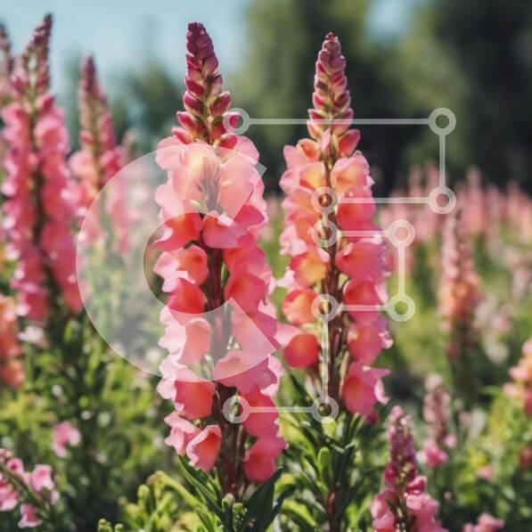 Intra Συλλεκτικό Ξύλινο Παζλ Plywood  4mm - Ροζ λουλούδια σε χωράφι με πράσινο φύλλωμα Σε Ξύλινο Κουτί - Διαστάσεις: 10x10 cm – 25 κομμάτια