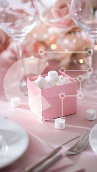 Intra Συλλεκτικό Ξύλινο Παζλ Plywood  4mm - Κομψό σερβίτσιο τραπεζιού με ροζ κουτί και λευκά τριαντάφυλλα Σε Ξύλινο Κουτί - Διαστάσεις: 10x10 cm – 25 κομμάτια