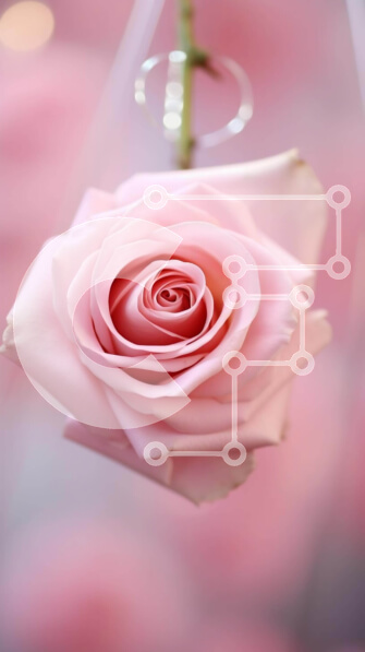 Σετ των 2 Intra Συλλεκτικό Ξύλινο Παζλ Plywood  4mm - Πλωτό ροζ τριαντάφυλλο με δαχτυλίδια Σε Ξύλινο Κουτί - Διαστάσεις: 10x10 cm – 25 κομμάτια