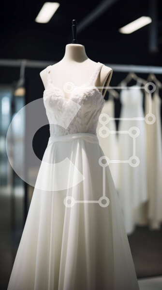 Intra Συλλεκτικό Ξύλινο Παζλ Plywood  4mm - Λευκό νυφικό που παρουσιάζεται στην έκθεση νυφικών Σε Ξύλινο Κουτί - Διαστάσεις Puzzle: 10x10 cm – 25 κομμάτια