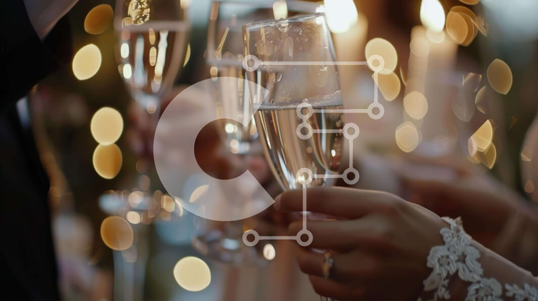 Intra Συλλεκτικό Ξύλινο Παζλ Plywood  4mm - Τοστ σαμπάνιας στη γιορτή Σε Ξύλινο Κουτί - Διαστάσεις Puzzle: 10x10 cm – 25 κομμάτια