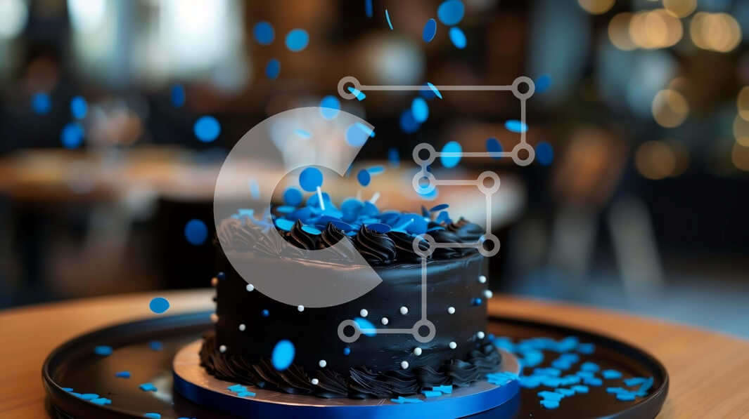 Σετ των 2 Intra Συλλεκτικό Ξύλινο Παζλ Plywood  4mm - Τούρτα γιορτής με μπλε κομφετί Σε Ξύλινο Κουτί - Διαστάσεις: 10x10 cm – 25 κομμάτια