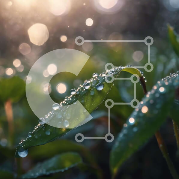 Intra Συλλεκτικό Ξύλινο Παζλ Plywood  4mm - Πράσινο φύλλο με σταγονίδια νερού Σε Ξύλινο Κουτί - Διαστάσεις: 10x10 cm – 25 κομμάτια