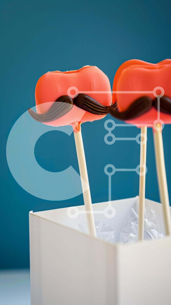 Intra Συλλεκτικό Ξύλινο Παζλ Plywood  4mm - Πολύχρωμο μουστάκι κέικ σκάει σε λευκό κουτί Σε Ξύλινο Κουτί - Διαστάσεις: 10x10 cm – 25 κομμάτια