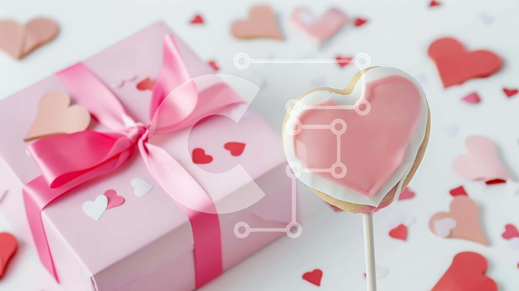 Intra Συλλεκτικό Ξύλινο Παζλ Plywood  4mm - Τούρτα σε σχήμα καρδιάς για την ημέρα του Αγίου Βαλεντίνου με κομφετί και μπαλόνια Σε Ξύλινο Κουτί - Διαστάσεις: 10x10 cm – 25 κομμάτια