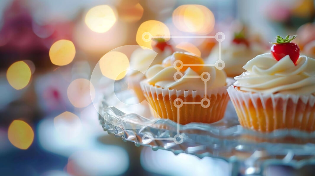 Σετ των 2 Intra Συλλεκτικό Ξύλινο Παζλ Plywood  4mm - Cupcakes με φρέσκες φράουλες και κόκκινα τριαντάφυλλα Σε Ξύλινο Κουτί - Διαστάσεις: 10x10 cm – 25 κομμάτια