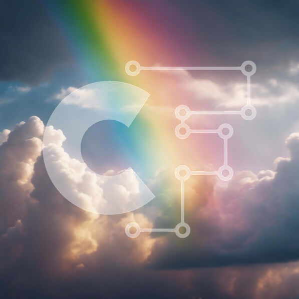 Intra Συλλεκτικό Ξύλινο Παζλ Plywood  4mm - Ζωντανό ουράνιο τόξο στον ουρανό με σύννεφα Σε Ξύλινο Κουτί - Διαστάσεις: 10x10 cm – 25 κομμάτια