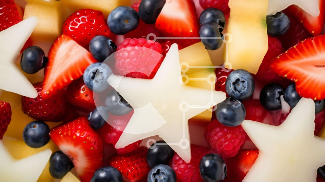 Σετ των 2 Intra Συλλεκτικό Ξύλινο Παζλ Plywood  4mm - Πιατέλα με διάφορα φρούτα και τυρί Σε Ξύλινο Κουτί - Διαστάσεις: 10x10 cm – 25 κομμάτια