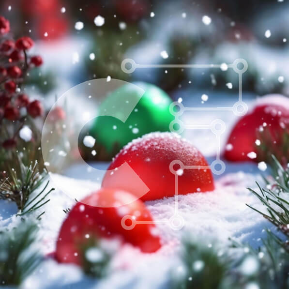 Intra Συλλεκτικό Ξύλινο Παζλ Plywood  4mm - Χριστουγεννιάτικα στολίδια στο χιόνι Σε Ξύλινο Κουτί - Διαστάσεις: 10x10 cm – 25 κομμάτια