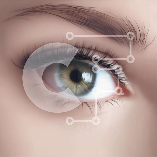 Σετ των 2 Intra Συλλεκτικό Ξύλινο Παζλ Plywood  4mm - Κοντινό πλάνο του πράσινου ματιού μιας γυναίκας με μακριές βλεφαρίδες Σε Ξύλινο Κουτί - Διαστάσεις: 10x10 cm – 25 κομμάτια