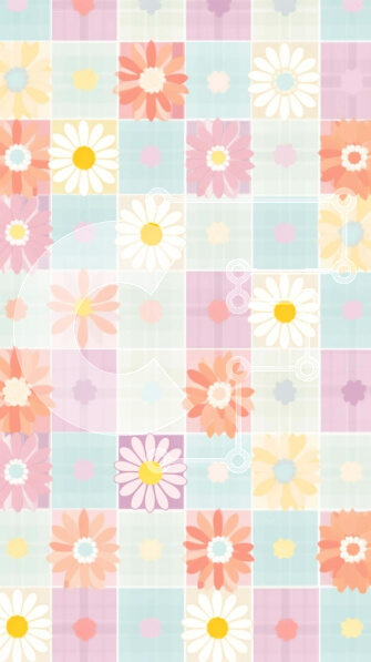 Intra Συλλεκτικό Ξύλινο Παζλ Plywood  4mm - Πολύχρωμο λουλουδάτο μοτίβο σε τετράγωνη μορφή με λευκά, ροζ, κίτρινα και μπλε λουλούδια Σε Ξύλινο Κουτί - Διαστάσεις Puzzle: 10x10 cm – 25 κομμάτια