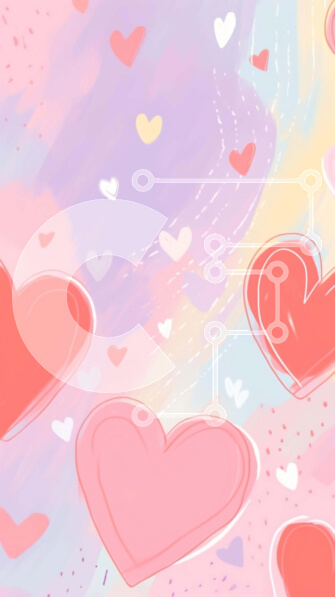 Intra Συλλεκτικό Ξύλινο Παζλ Plywood  4mm - Πολύχρωμο φόντο καρδιά με ροζ, κίτρινες και μπλε καρδιές Σε Ξύλινο Κουτί - Διαστάσεις Puzzle: 10x10 cm – 25 κομμάτια