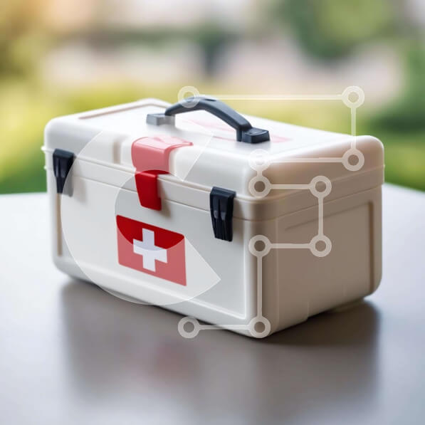 Intra Συλλεκτικό Ξύλινο Παζλ Plywood  4mm - Άδειο κουτί πρώτων βοηθειών Σε Ξύλινο Κουτί - Διαστάσεις Puzzle: 10x10 cm – 25 κομμάτια