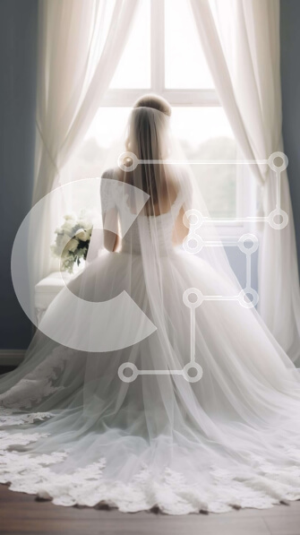 Intra Συλλεκτικό Ξύλινο Παζλ Plywood  4mm - Νύφη με νυφικό κάθεται δίπλα στο παράθυρο Σε Ξύλινο Κουτί - Διαστάσεις Puzzle: 10x10 cm – 25 κομμάτια