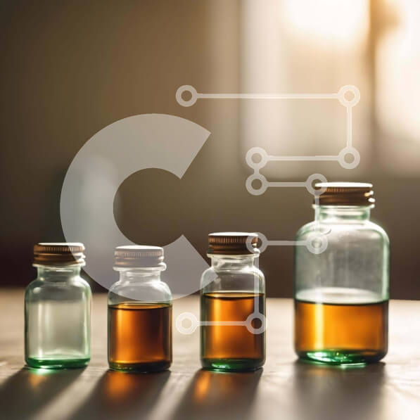 Intra Συλλεκτικό Ξύλινο Παζλ Plywood  4mm - Πέντε μικρά γυάλινα βάζα με διαφορετικές ποσότητες υγρών Σε Ξύλινο Κουτί - Διαστάσεις Puzzle: 10x10 cm – 25 κομμάτια