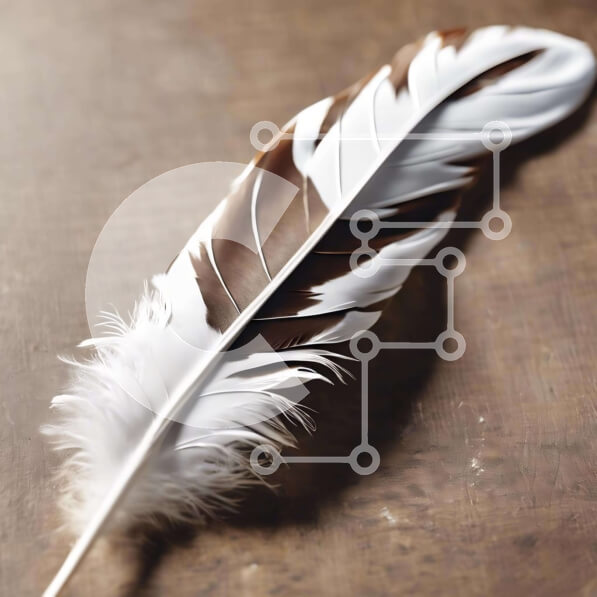 Intra Συλλεκτικό Ξύλινο Παζλ Plywood  4mm - Λευκό και καφέ φτερό στο τραπέζι Σε Ξύλινο Κουτί - Διαστάσεις: 10x10 cm – 25 κομμάτια