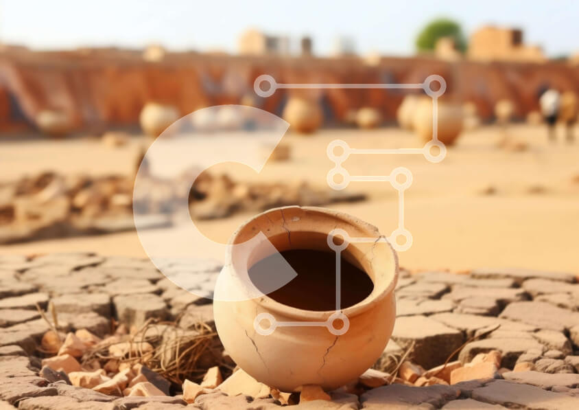 Intra Συλλεκτικό Ξύλινο Παζλ Plywood  4mm - Πήλινο δοχείο σε ανοιχτό πεδίο Σε Ξύλινο Κουτί - Διαστάσεις: 10x10 cm – 25 κομμάτια