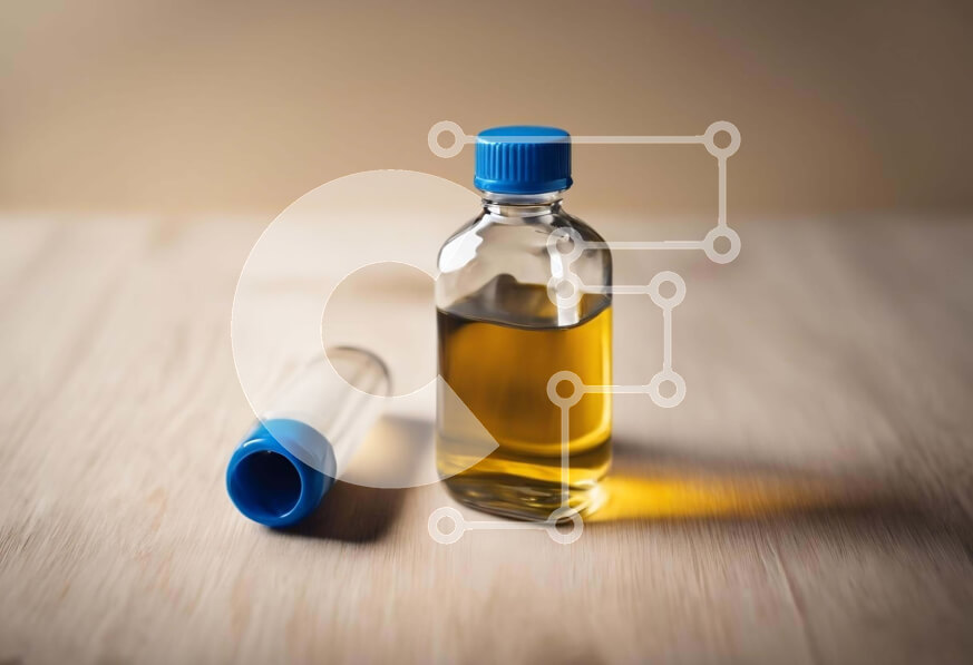 Intra Συλλεκτικό Ξύλινο Παζλ Plywood  4mm - Μικρό μπουκάλι με μπλε καπάκι και υγρό μέσα Σε Ξύλινο Κουτί - Διαστάσεις: 10x10 cm – 25 κομμάτια