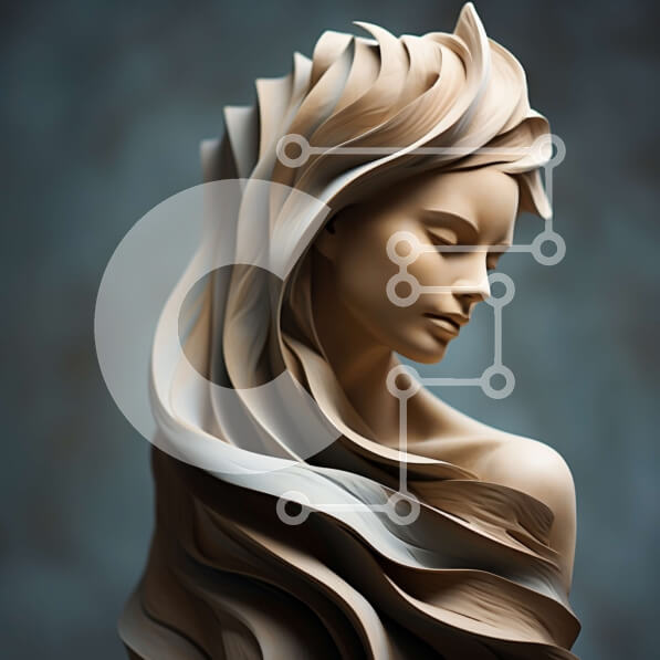 Σετ των 2 Intra Συλλεκτικό Ξύλινο Παζλ Plywood  4mm - Γαλήνια γυναίκα με ρέοντα μαλλιά και ξύλινο φόρεμα Σε Ξύλινο Κουτί - Διαστάσεις: 10x10 cm – 25 κομμάτια