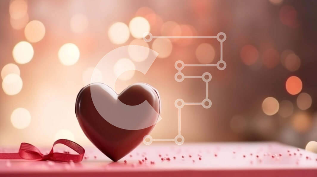 Σετ των 2 Intra Συλλεκτικό Ξύλινο Παζλ Plywood  4mm - Κέικ σοκολάτας σε σχήμα καρδιάς με κόκκινη κορδέλα σε ανοιχτό κουτί Σε Ξύλινο Κουτί - Διαστάσεις: 10x10 cm – 25 κομμάτια