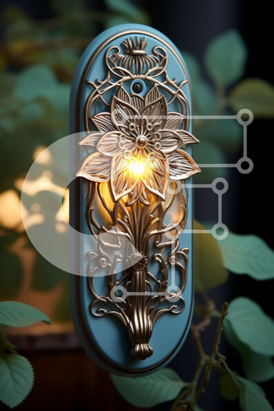 Intra Συλλεκτικό Ξύλινο Παζλ Plywood  4mm - Κομψό και εκλεπτυσμένο αρ νουβό πιάτο διακόπτη φωτός Σε Ξύλινο Κουτί - Διαστάσεις Puzzle: 10x10 cm – 25 κομμάτια